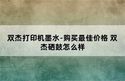 双杰打印机墨水-购买最佳价格 双杰硒鼓怎么样